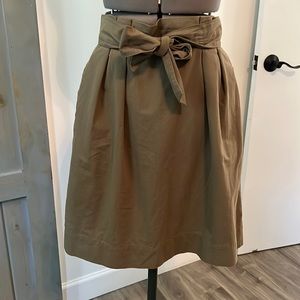 H&M Olive Green Paper Bag Waist Skirt